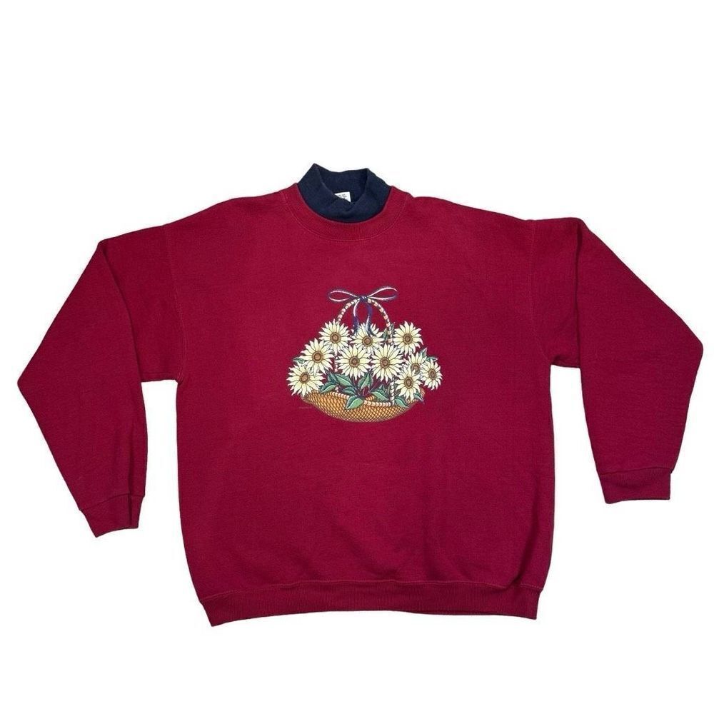 Nutmeg Vintage Daisy Sweatshirt Unisex Size Large USA Made - Picture 1 of 10